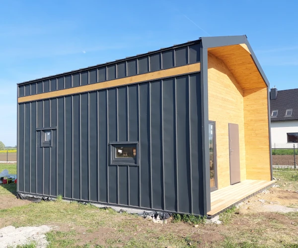 Rzut domu Barn 35 m2 z antresolą 16 m2