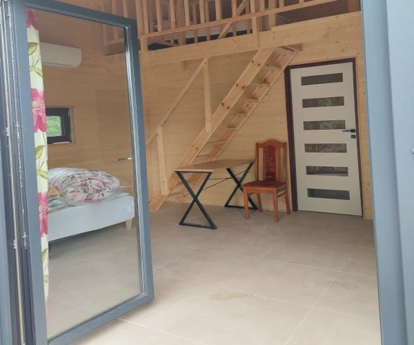 Rzut domu Barn 35 m2 z antresolą 16 m2