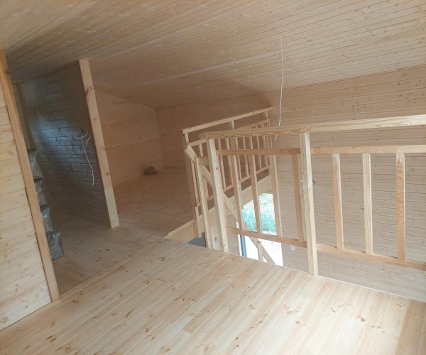 Rzut domu Barn 35 m2 z antresolą 16 m2