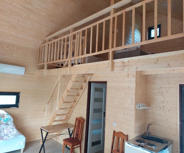Rzut domu Barn 35 m2 z antresolą 16 m2