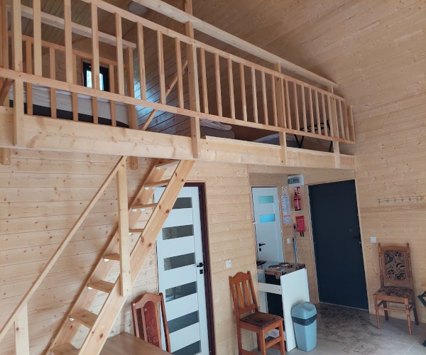Rzut domu Barn 35 m2 z antresolą 16 m2
